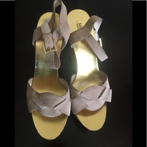 Michael Kors suede cork wedges size 10